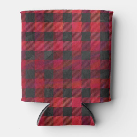 Checked Kariert Red and Black Dosenkühler (Vorderseite)