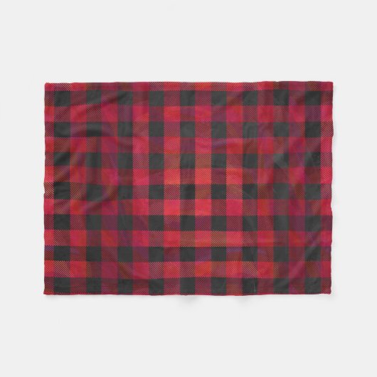 Checked Kariert Red and Black Fleecedecke (Vorderseite (Horizontal))