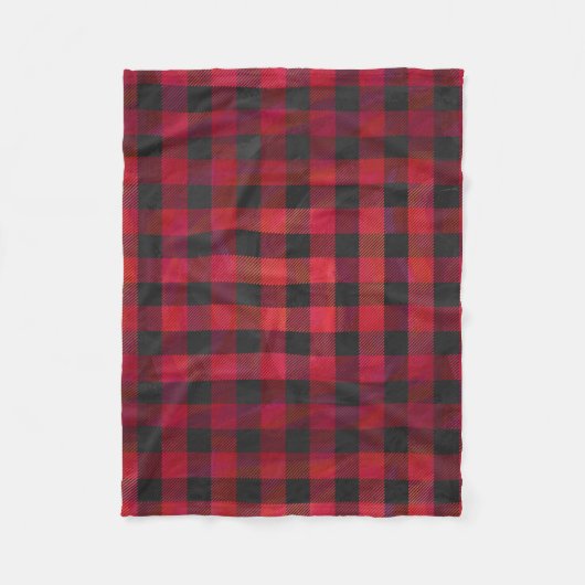 Checked Kariert Red and Black Fleecedecke (Vorderseite)