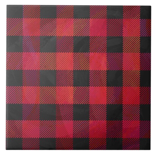 Checked Kariert Red and Black Fliese (Vorderseite)