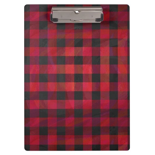 Checked Kariert Red and Black Klemmbrett (Vorderseite)
