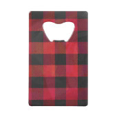 Checked Kariert Red and Black Kreditkarten Flaschenöffner (Rückseite)