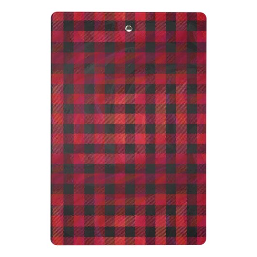 Checked Kariert Red and Black Mini Klemmbrett (Rückseite)