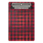 Checked Kariert Red and Black Mini Klemmbrett (Vorderseite)