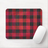 Checked Kariert Red and Black Mousepad (Mit Mouse)