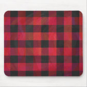 Checked Kariert Red and Black Mousepad (Vorne)