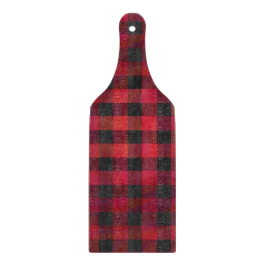 Checked Kariert Red and Black Schneidebrett (Vorderseite)