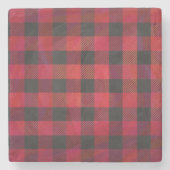Checked Kariert Red and Black Steinuntersetzer (Vorderseite)