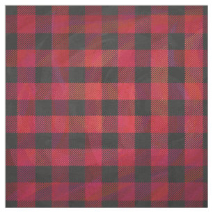 Checked Kariert Red and Black Stoff