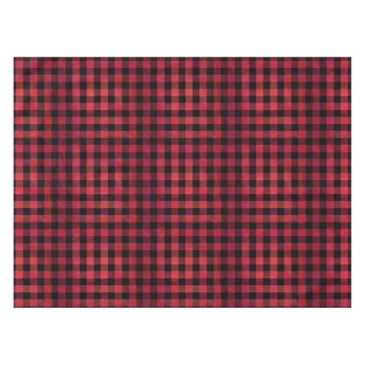 Checked Kariert Red and Black Tischdecke (Vorderseite (Horizontal))