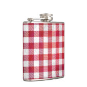 Checked Kariert Red and White Flachmann (Rechts)