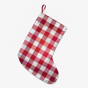 Checked Kariert Red and White Kleiner Weihnachtsstrumpf