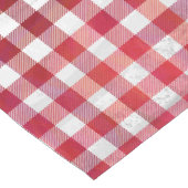 Checked Kariert Red and White Kurzer Tischläufer (Ecke)
