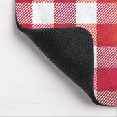 Checked Kariert Red and White Mousepad (Ecke)