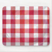 Checked Kariert Red and White Mousepad (Vorne)