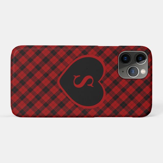 Checked Monogram Christmas Red Buffalo Kariert Case-Mate iPhone Hülle (Rückseite (Horizontal))