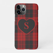 Checked Monogram Christmas Red Buffalo Kariert iPhone Hülle (Rückseite)