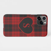 Checked Monogram Christmas Red Buffalo Kariert iPhone Hülle (Rückseite (Horizontal))