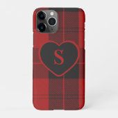 Checked Monogram Christmas Red Buffalo Kariert iPhone Hülle (Rückseite)