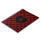 Checked Monogram Christmas Red Buffalo Kariert Notizblock (Linke Seite)