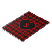 Checked Monogram Christmas Red Buffalo Kariert Notizblock (Linke Seite)