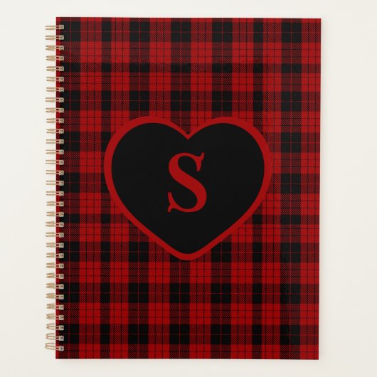Checked Monogram Christmas Red Buffalo Kariert Planer (Vorderseite)
