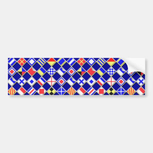 Checked Nautic Signal Flags Autoaufkleber