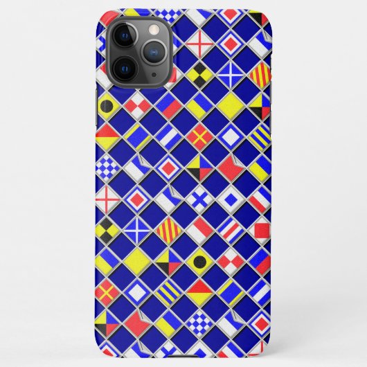 Checked Nautic Signal Flags iPhone Hülle (Rückseite)