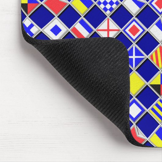 Checked Nautic Signal Flags Mousepad (Ecke)