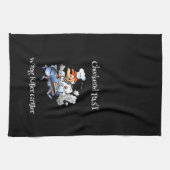 Checked Past Chicken Mascot Griller Custom Geschirrtuch (Horizontal)