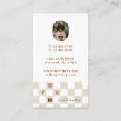 Checked Pattern Social Media Influencer-Foto Visitenkarte (Rückseite)