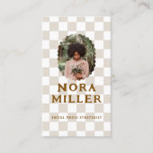 Checked Pattern Social Media Influencer-Foto Visitenkarte (Vorderseite)
