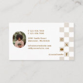 Checked Pattern Social Media Influencer-Foto Visitenkarte (Rückseite)