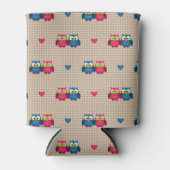 Checked pattern with love owls dosenkühler (Vorderseite)