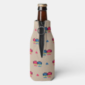 Checked pattern with love owls flaschenkühler (Flasche Rückseite)