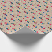 Checked pattern with love owls geschenkpapier (Ecke)