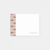 Checked pattern with love owls post-it klebezettel (Vorderseite)