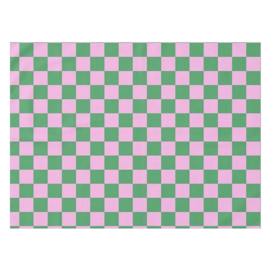 Checked Patterns Pink und Green Tischdecke (Vorderseite (Horizontal))