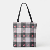 Checked Pink Roses Tote Tasche (Rückseite)