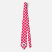 Checked Quadrate pfirsichfarbenes Retrogramm Krawatte (Vorderseite)
