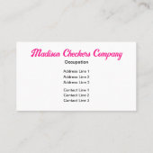Checked Quadrate pfirsichfarbenes Retrogramm Visitenkarte (Rückseite)