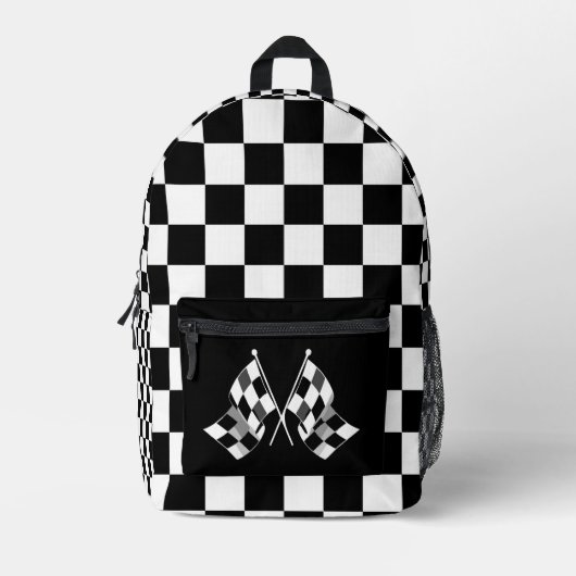Checked Racing Flags Bedruckter Rucksack (Vorderseite)