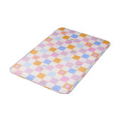 Checked Rainbow Boho Peace Liebe Bath Mat Badematte (Schrägansicht)