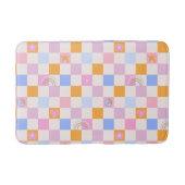 Checked Rainbow Boho Peace Liebe Bath Mat Badematte (Vorderseite)