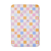 Checked Rainbow Boho Peace Liebe Bath Mat Badematte (Vorderseite Vertikal)