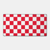 Checked Red and White Retro Schreibtischunterlage (Vorderseite)