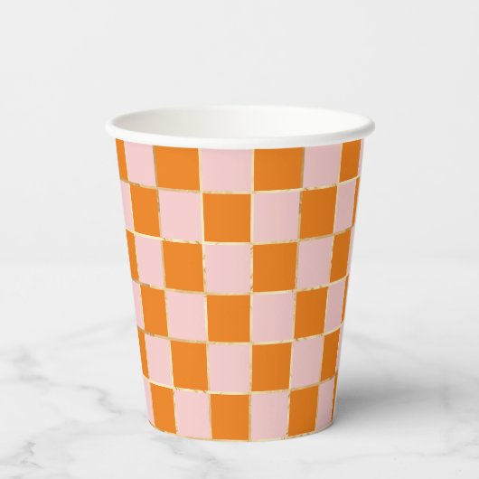 Checked Retro Pappbecher (Rückseite)
