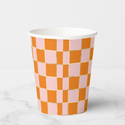Checked Retro Pappbecher (Rechts)