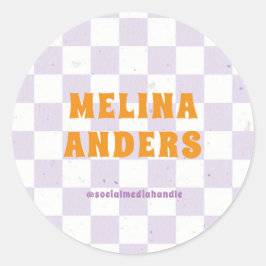Checked Retro Runder Aufkleber
