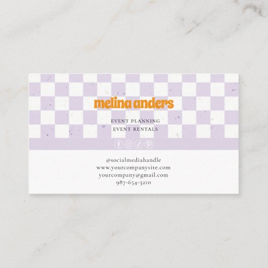 Checked Retro Visitenkarte (Rückseite)